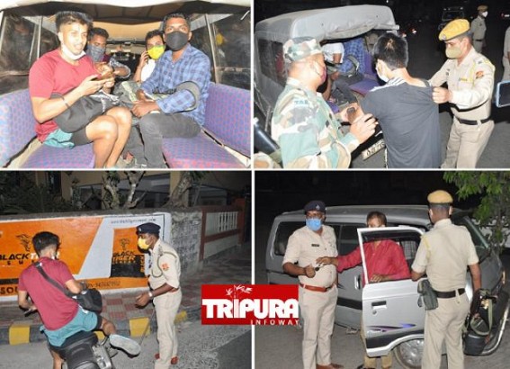 COVID-19 Night Curfew on Day 3 : Around 20 Men got Arrested in Agartala : Cops urged People to 'Stay Homes', 'Obey Rules' 